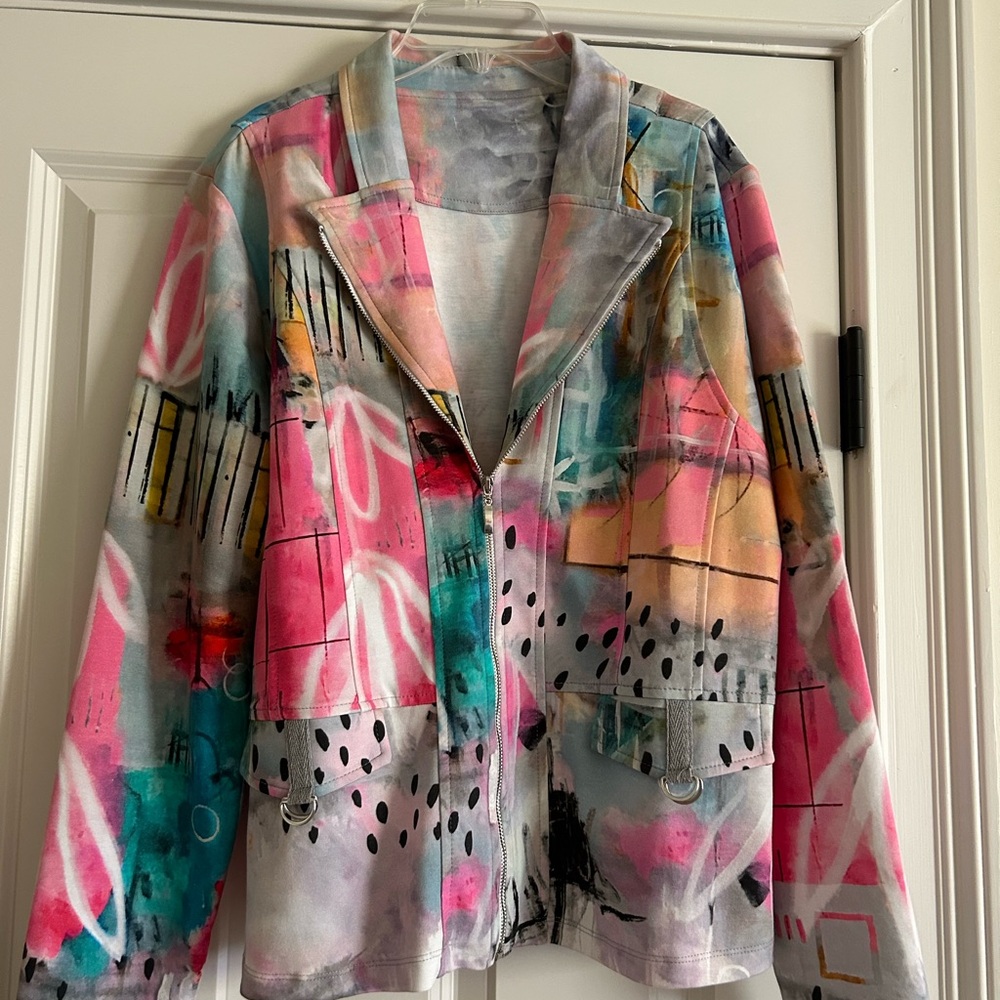 Colorful Abstract Women's Jacket - Picture 4 of 8